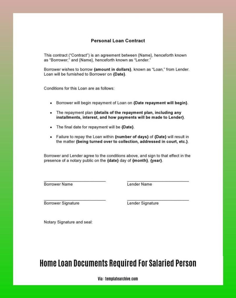 Home Loan Documents Required For Salaried Persons A Comprehensive