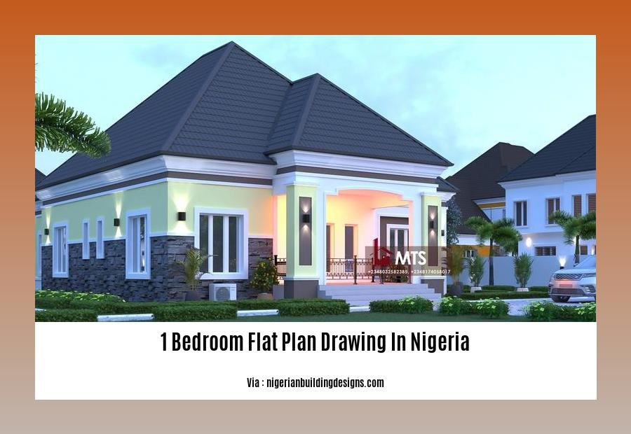 1 bedroom flat plan drawing in nigeria