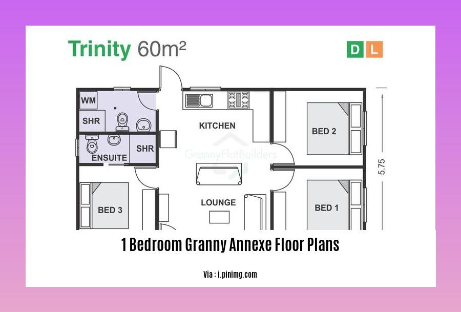1 bedroom granny annexe floor plans