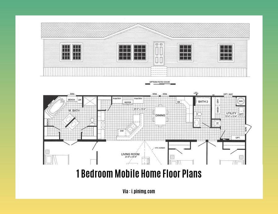 1 bedroom mobile home floor plans