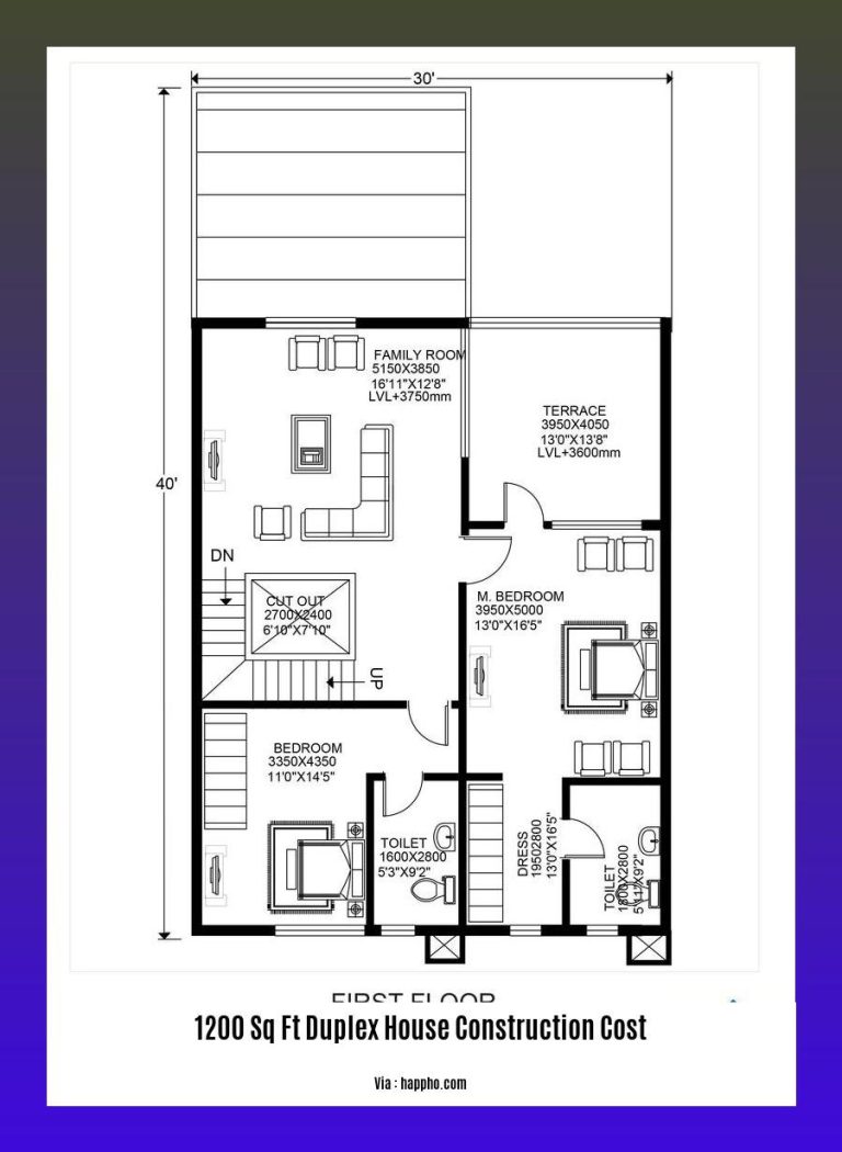 1200 Sq Ft Duplex House Construction Cost