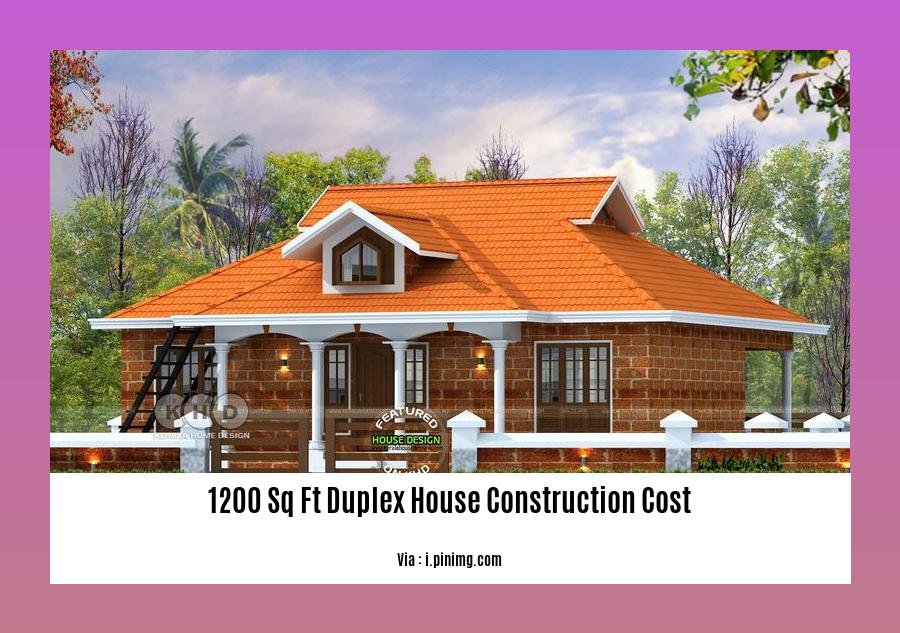 1200 sq ft duplex house construction cost