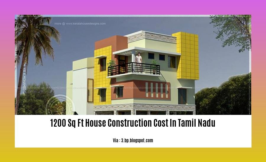 1200 sq ft house construction cost in Tamil Nadu