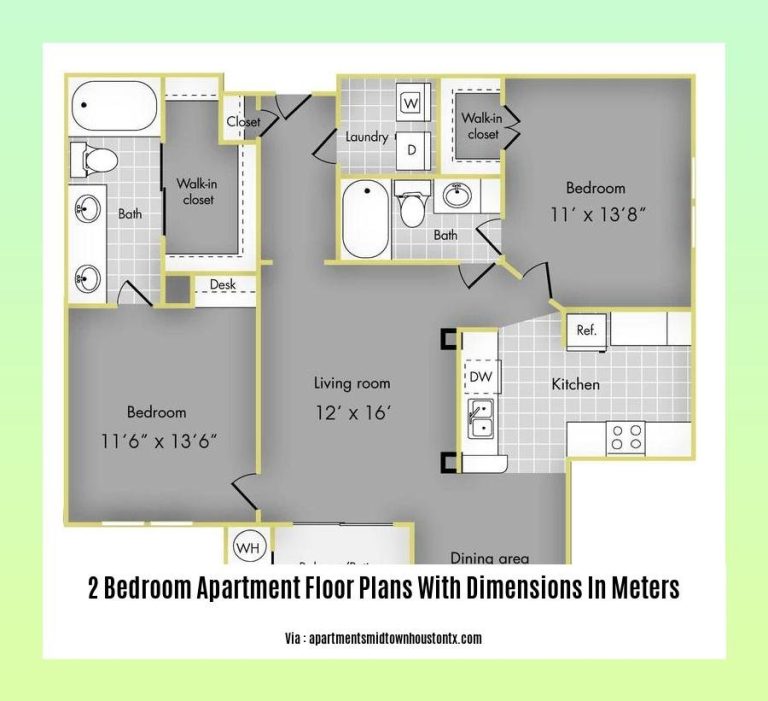 2 Bedroom Apartment Floor Plans With Dimensions In Meters