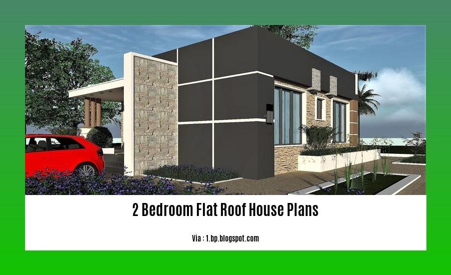 2 bedroom flat roof house plans