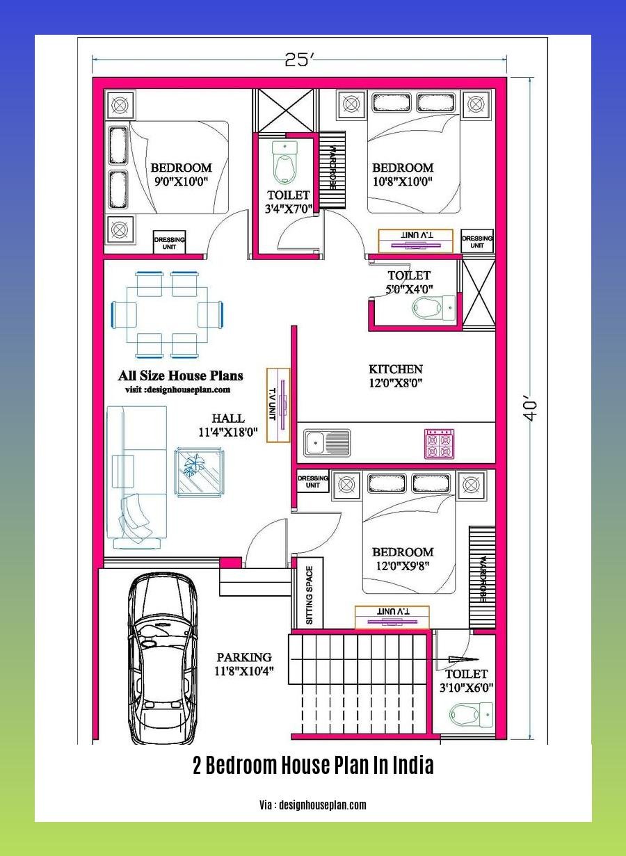 2 bedroom house plan in india