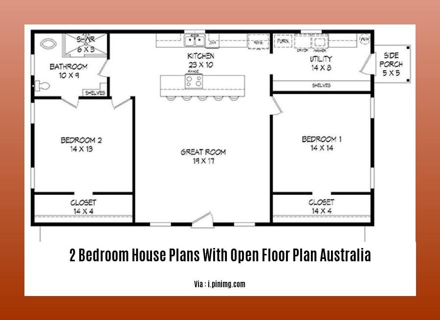 2 bedroom house plans with open floor plan australia