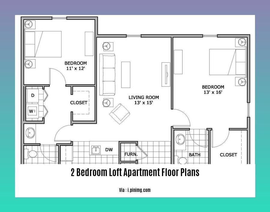 2 bedroom loft apartment floor plans