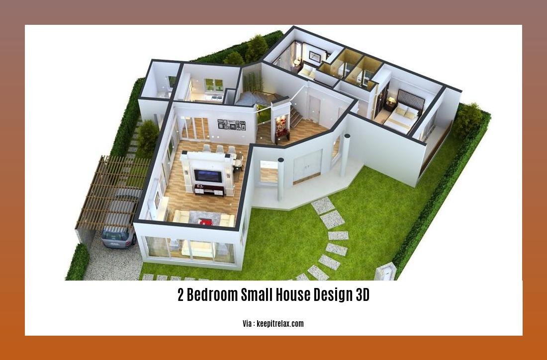 2 bedroom small house design 3d