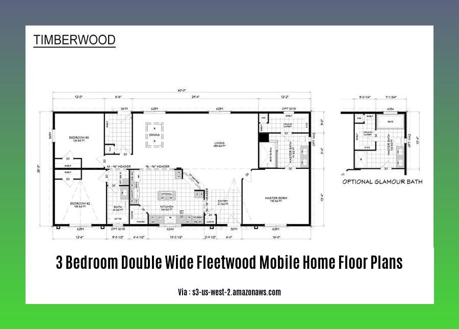 3 bedroom double wide fleetwood mobile home floor plans