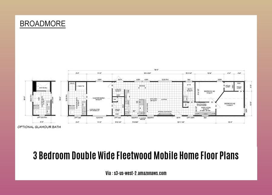 3 bedroom double wide fleetwood mobile home floor plans