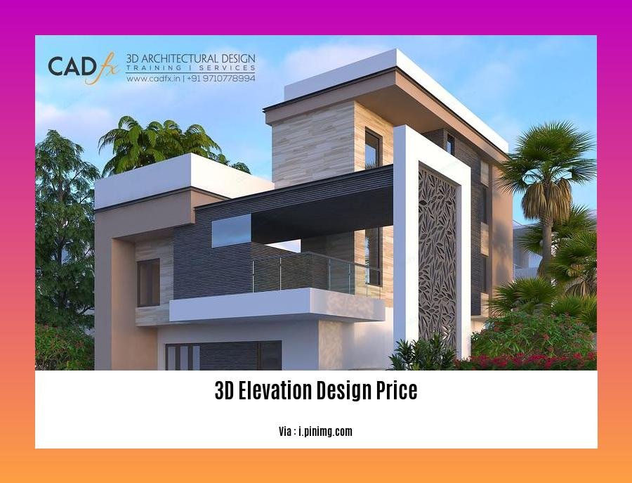 3d elevation design price