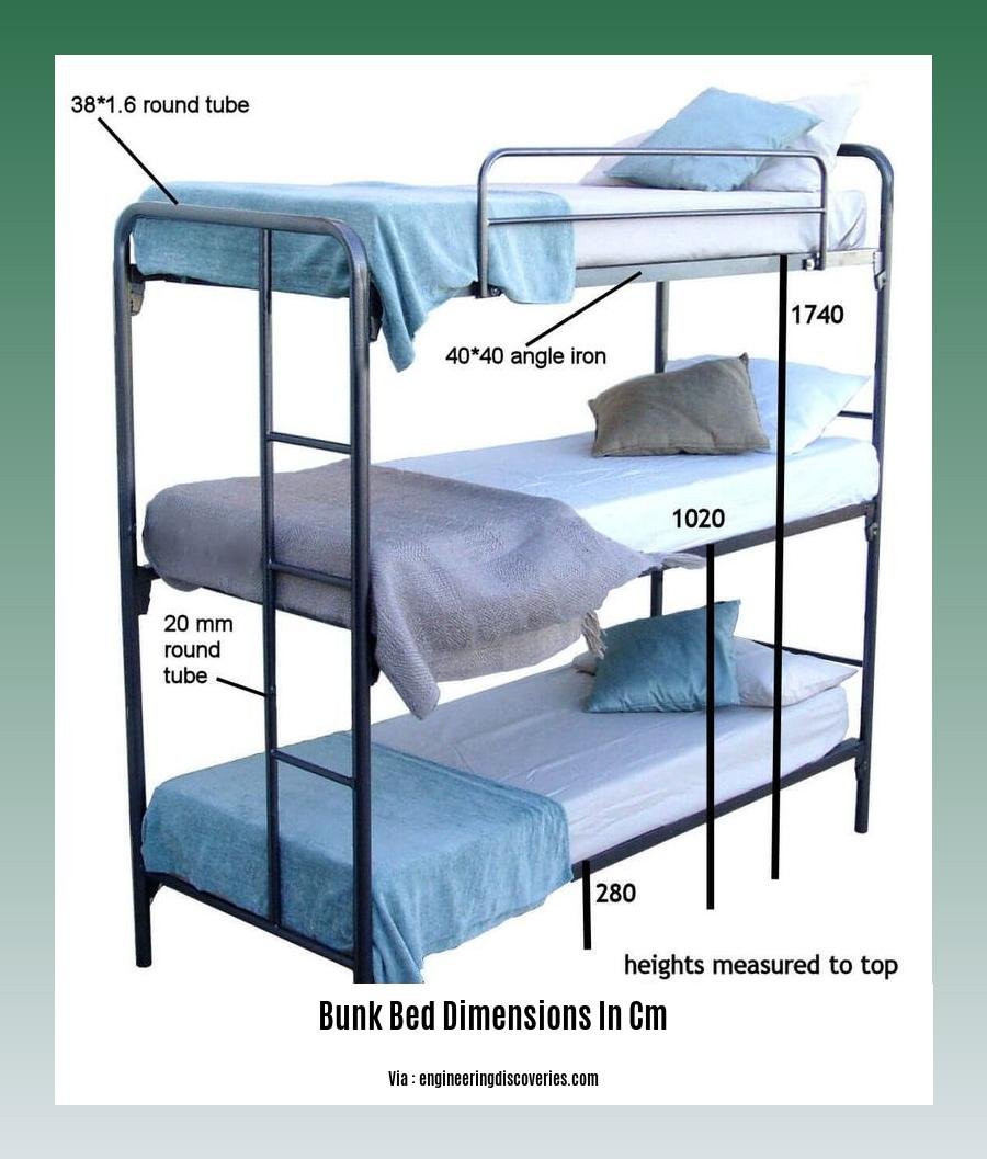 bunk bed dimensions in cm