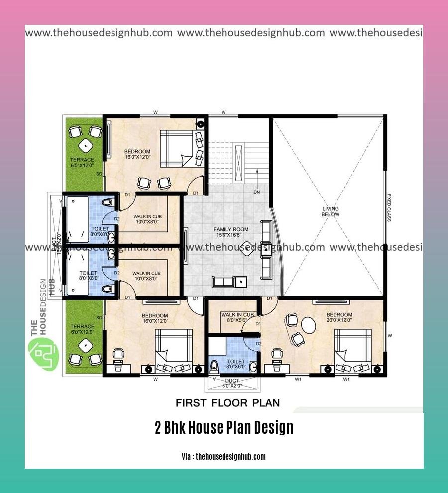 2 bhk house plan design