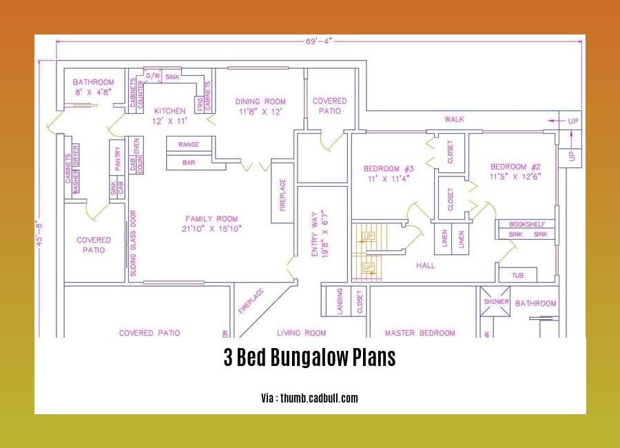 3 bed bungalow plans