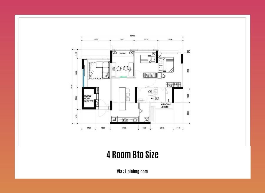 4 room bto size