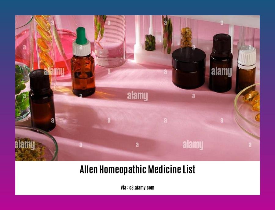 Allen homeopathic medicine list