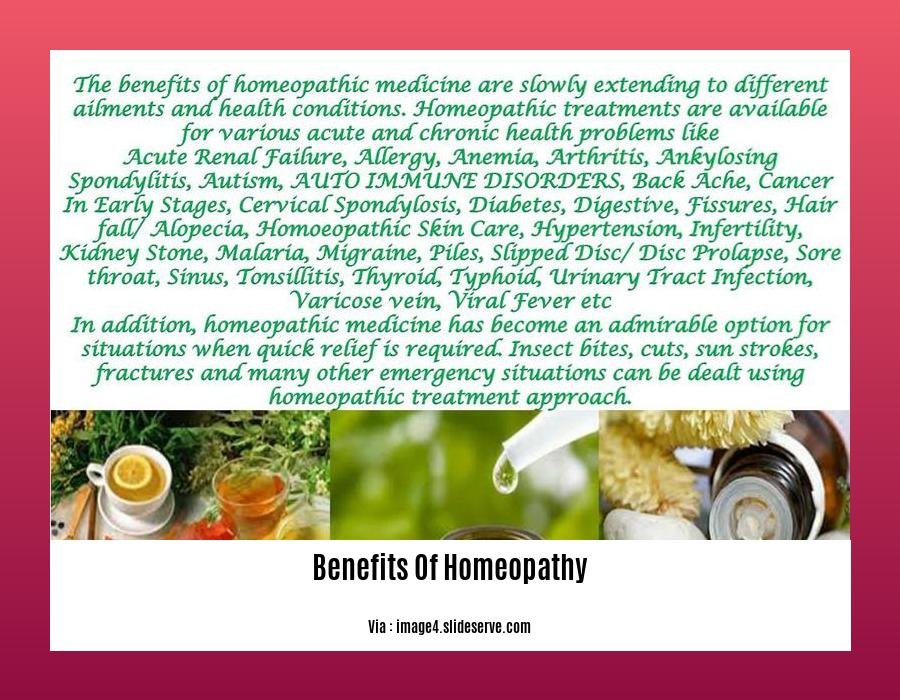 Benefits of homeopathy