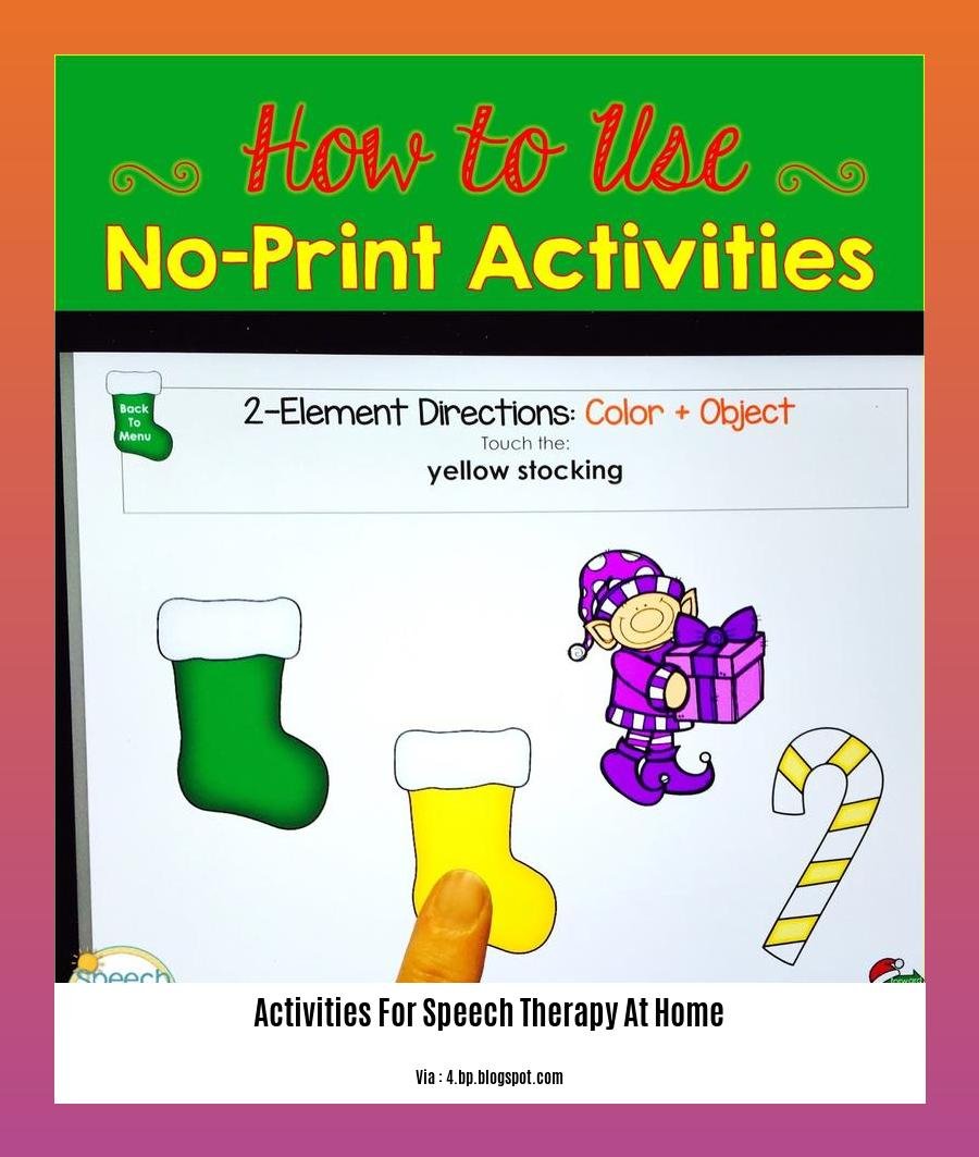 activities for speech therapy at home