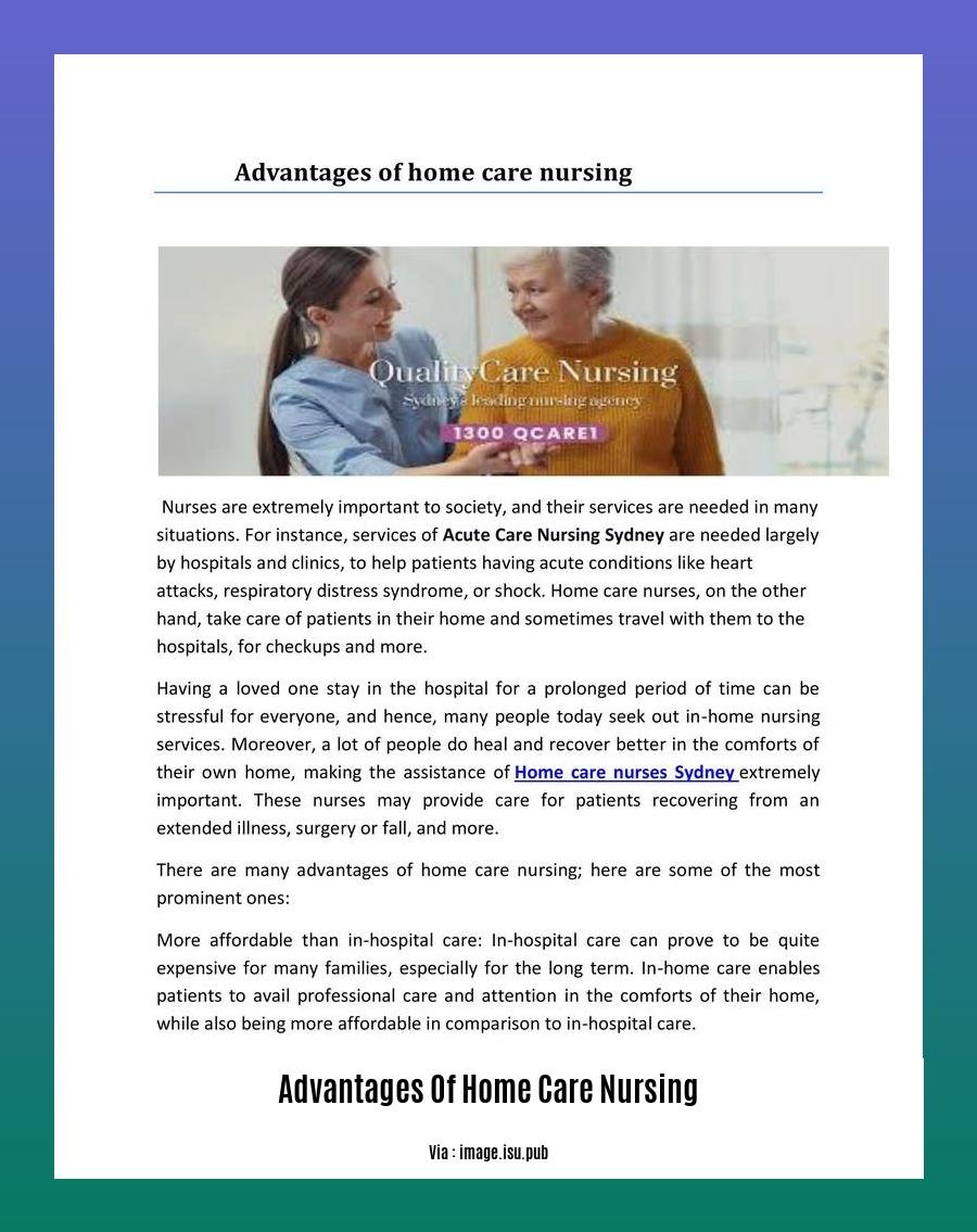 advantages of home care nursing