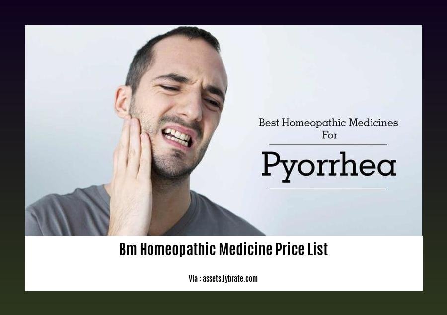 bm homeopathic medicine price list