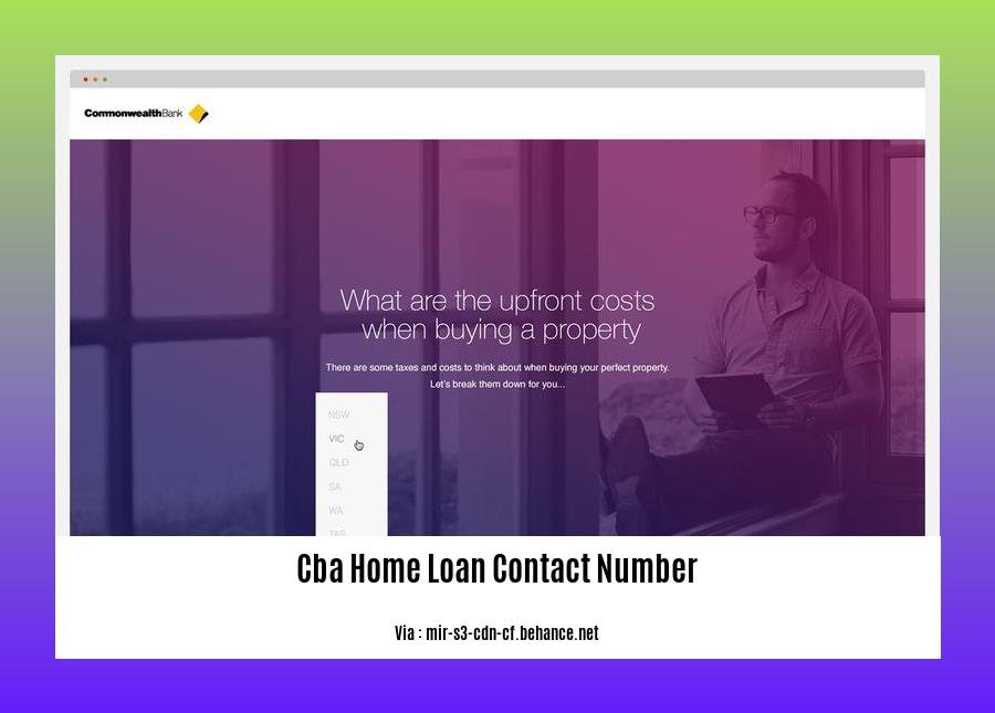 cba home loan contact number