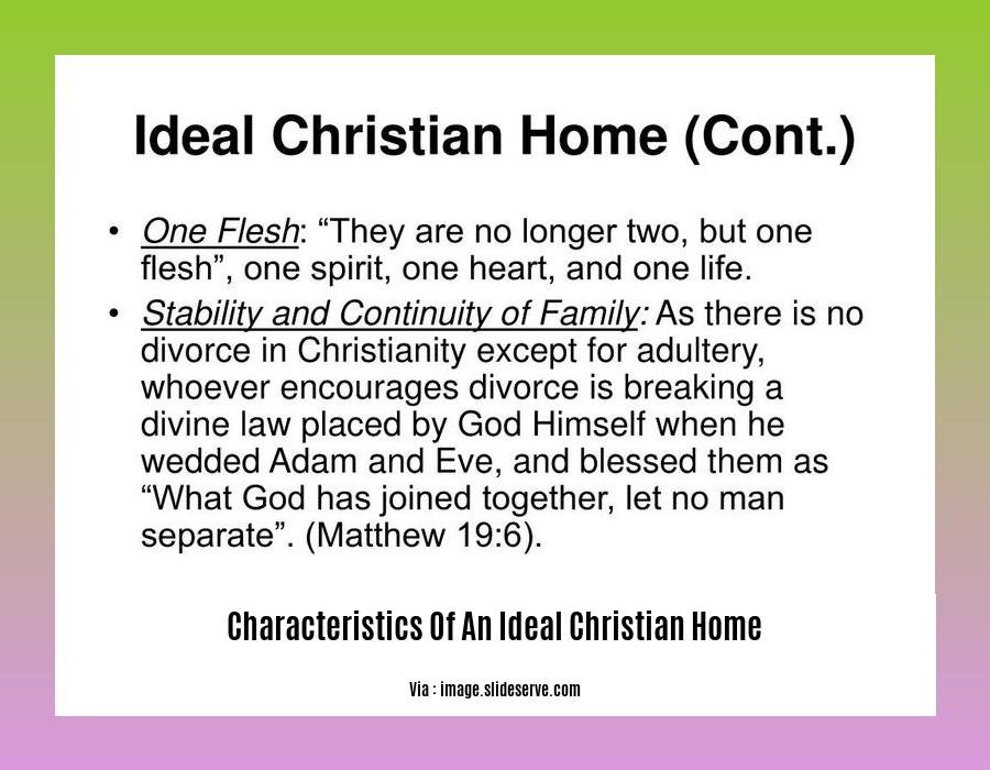 characteristics of an ideal christian home