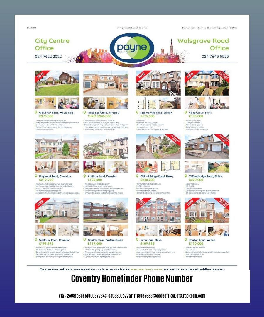 coventry homefinder phone number
