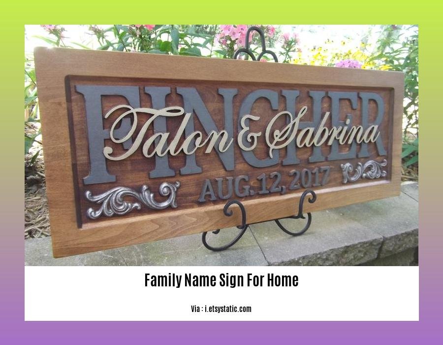 family name sign for home