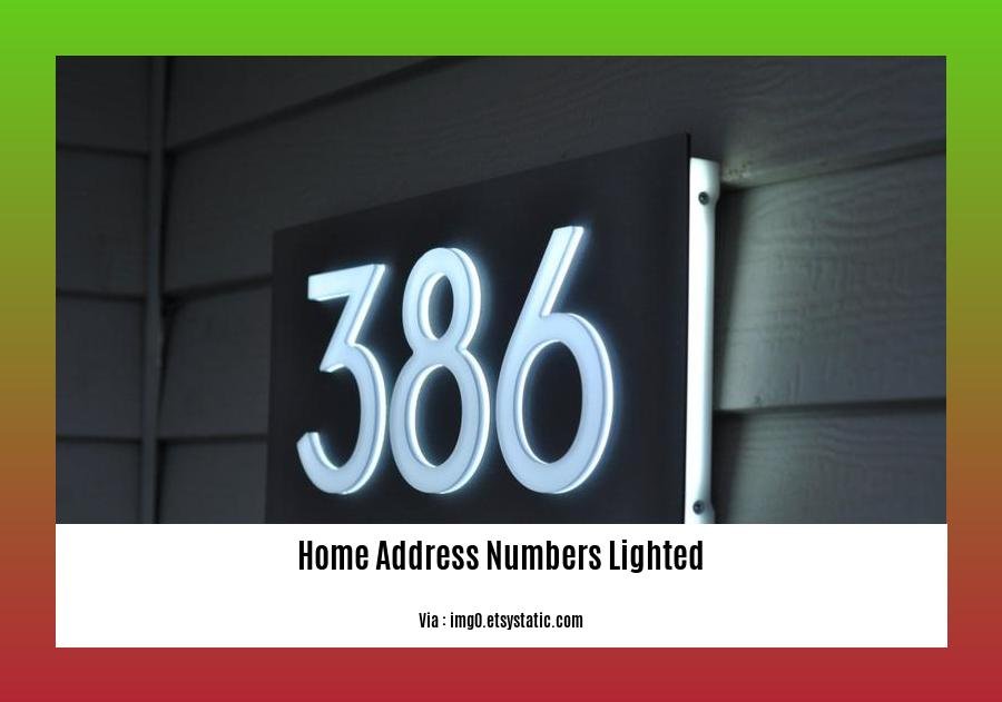 home address numbers lighted