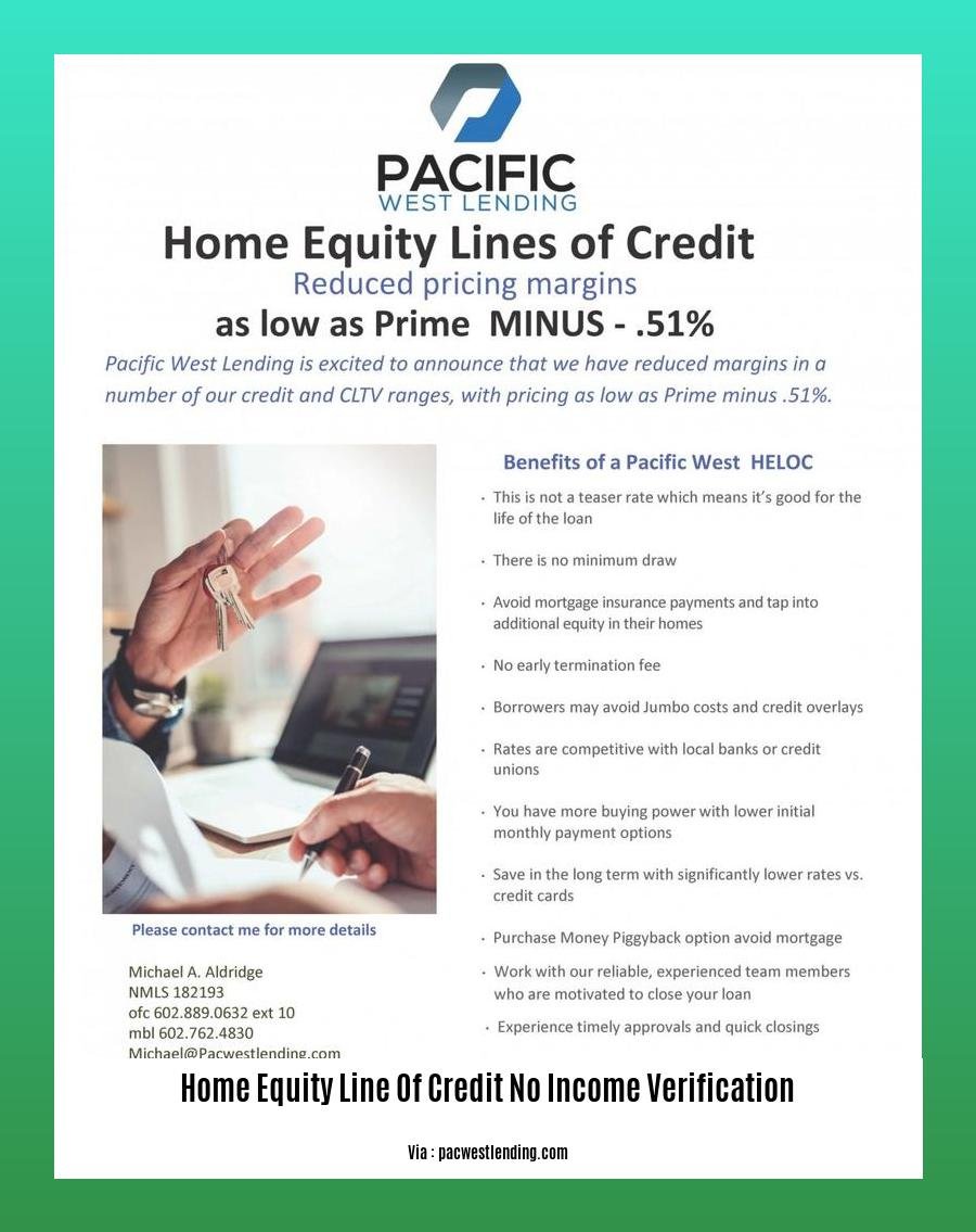 home equity line of credit no income verification