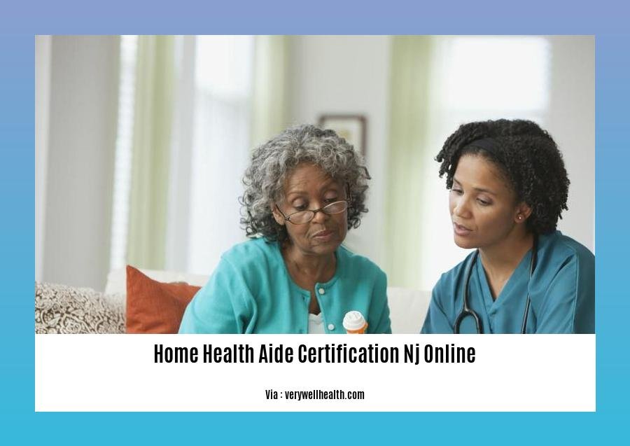 home health aide certification NJ online