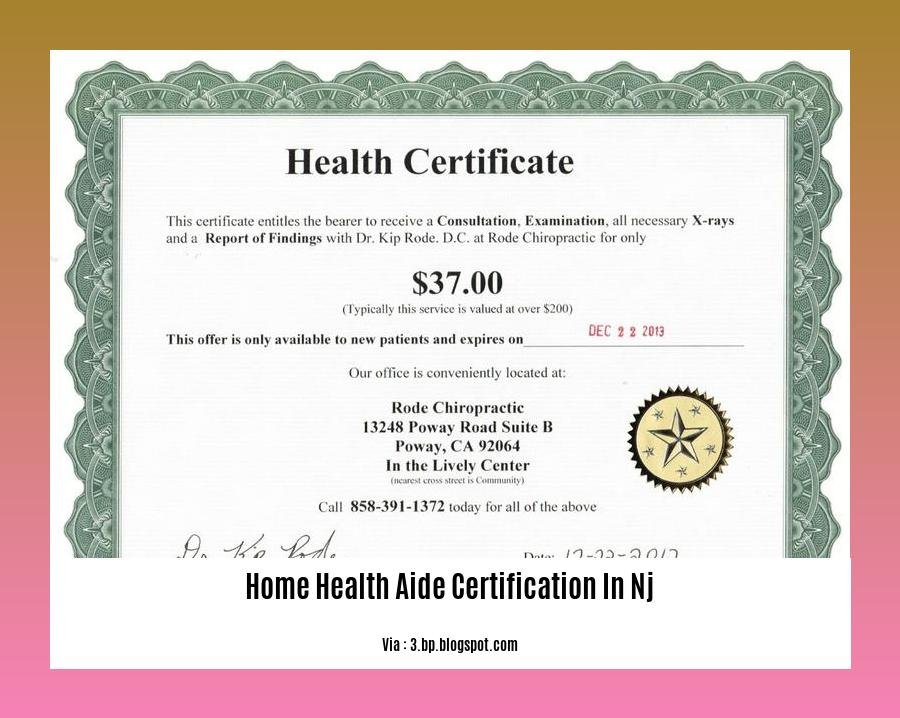 home health aide certification in NJ