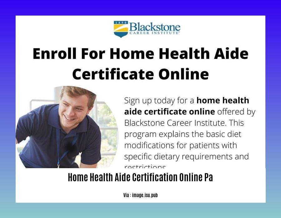 home health aide certification online PA
