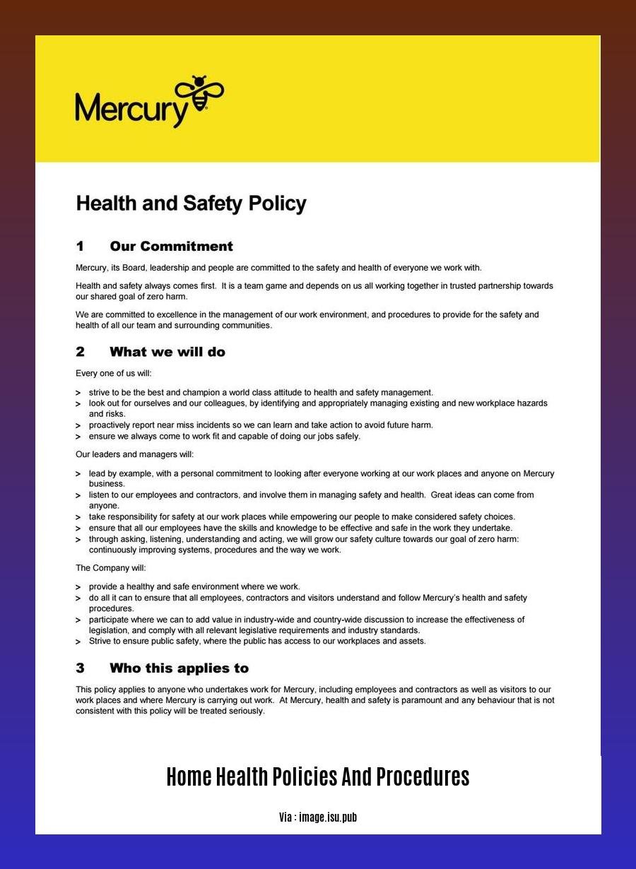 home health policies and procedures