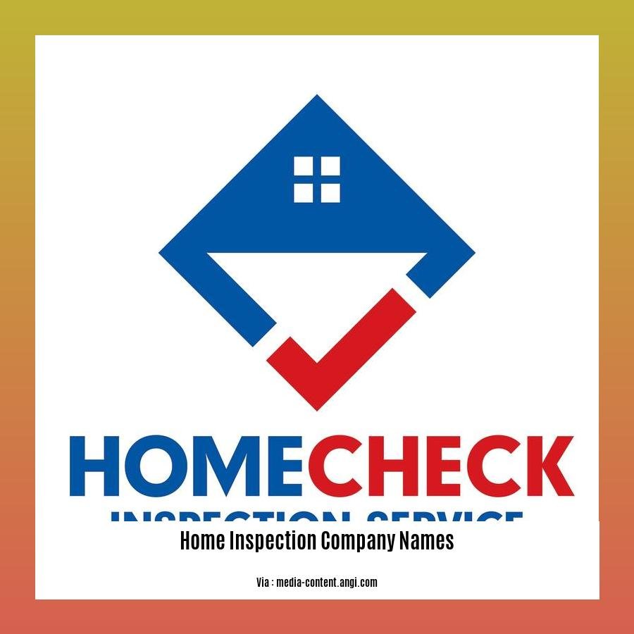 home inspection company names