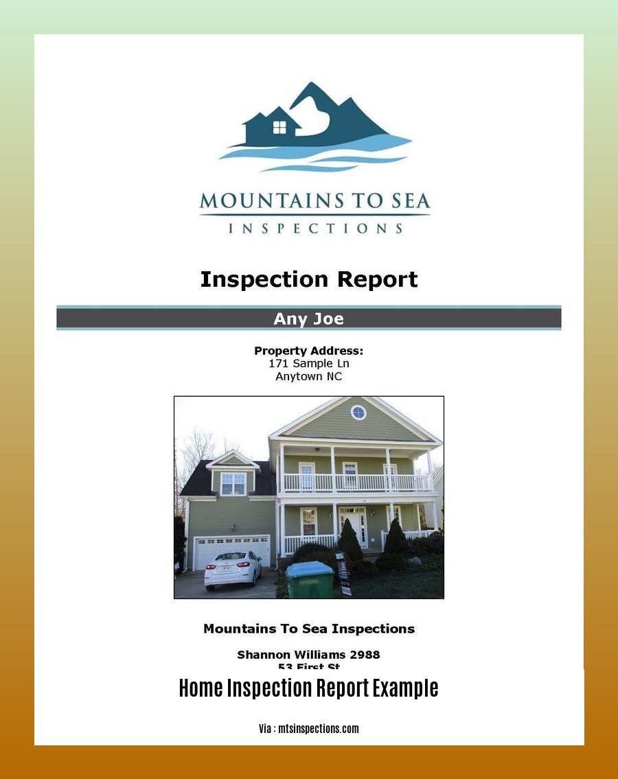 home inspection report example