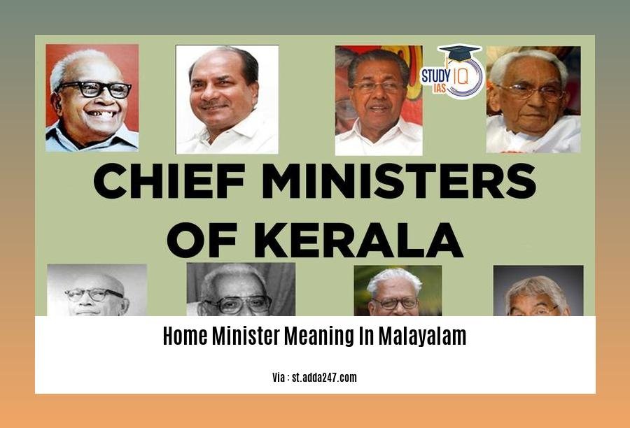 home minister meaning in malayalam