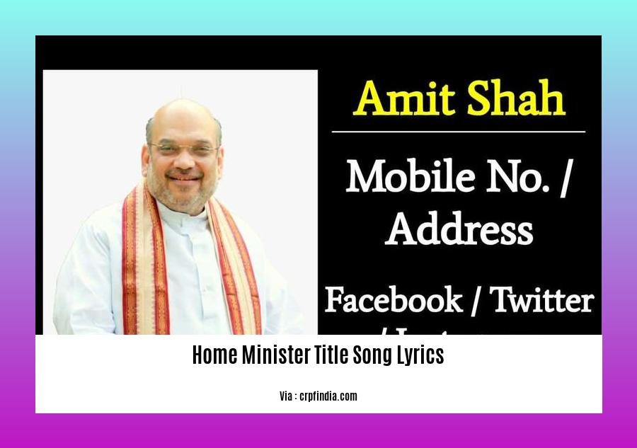 home minister title song lyrics