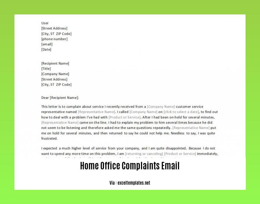 home office complaints email