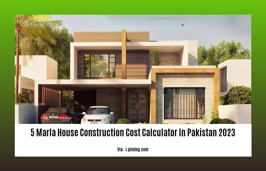 5 marla house construction cost calculator in pakistan 2023