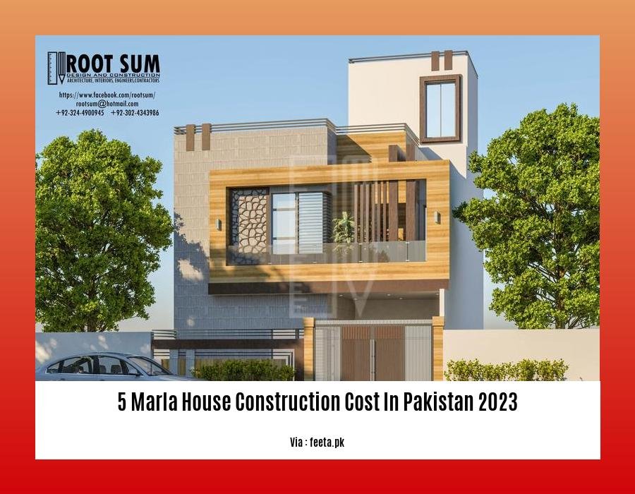 5 marla house construction cost in pakistan 2023