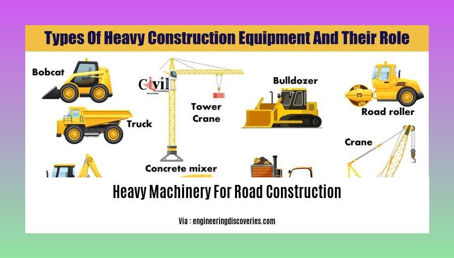 heavy machinery for road construction