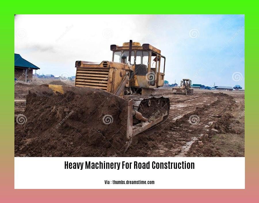 heavy machinery for road construction