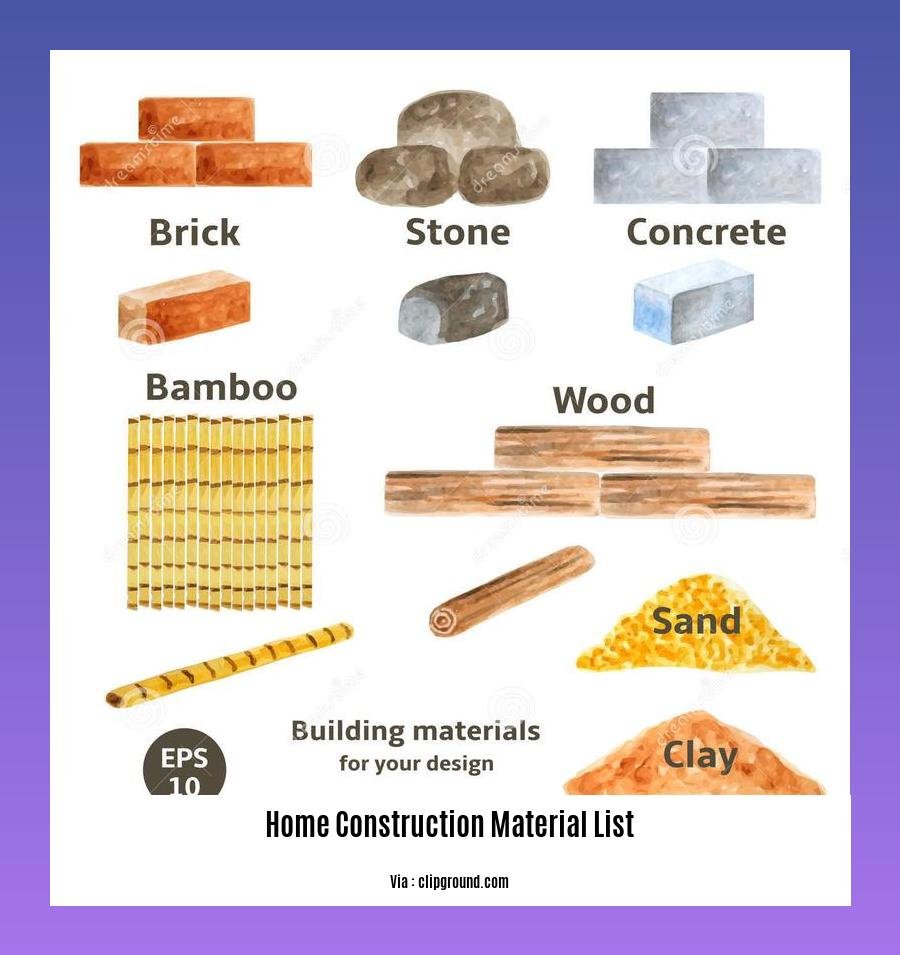 home construction material list