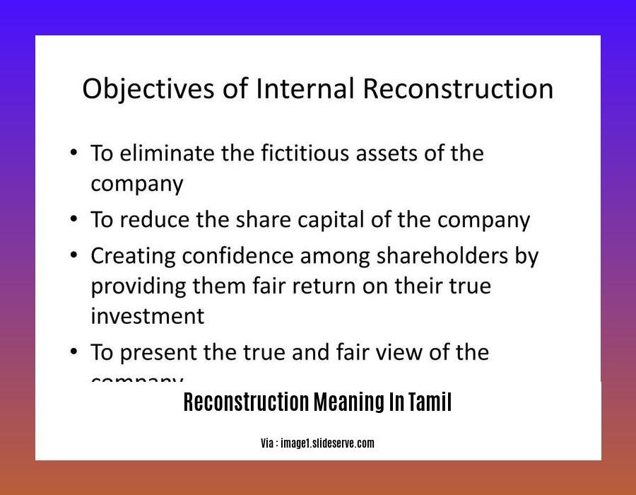 reconstruction meaning in tamil