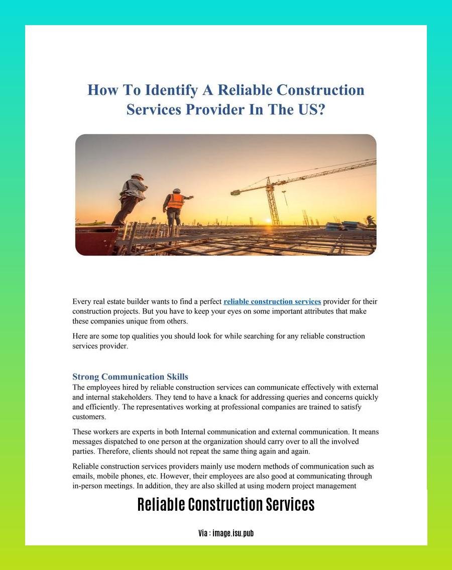 reliable construction services