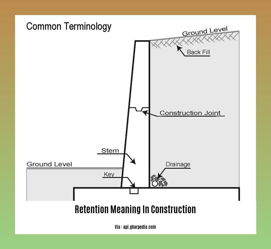 retention meaning in construction