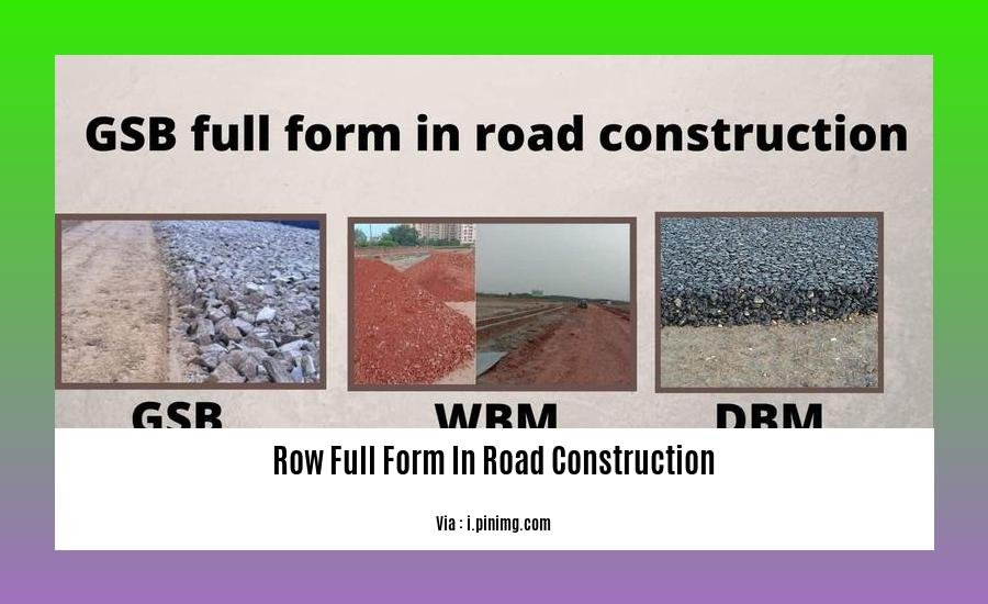 row full form in road construction