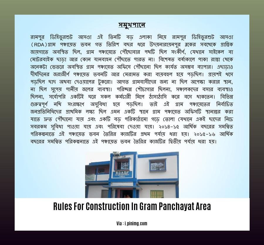 rules for construction in gram panchayat area